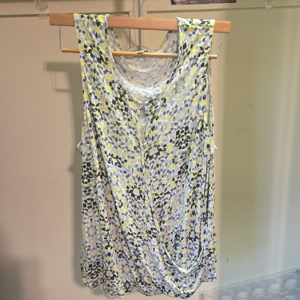CAbi Floral Tank Top - Blue, Yellow, Black